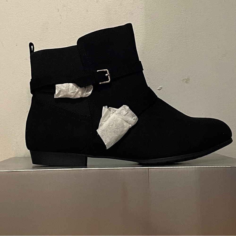 Brand new size 13ww black faux suede booties from avenue